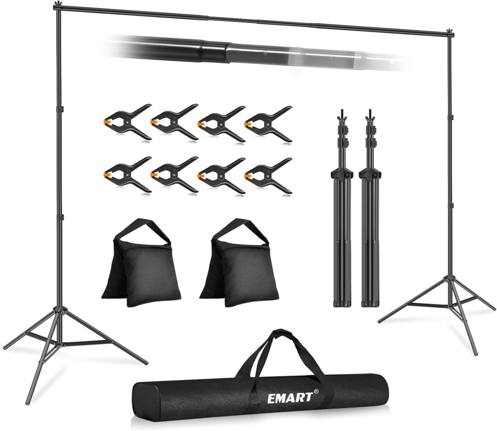 Adjustable 10x7ft photo backdrop stand for event and studio use