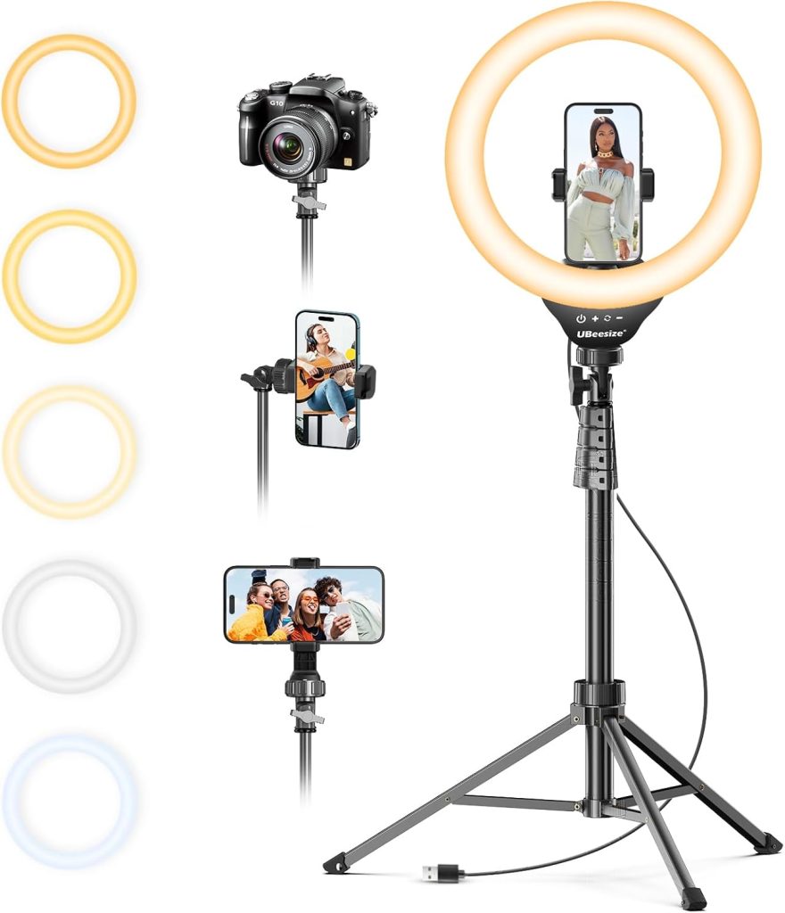 Portable ring light for lighting yacht party content and night event videos
